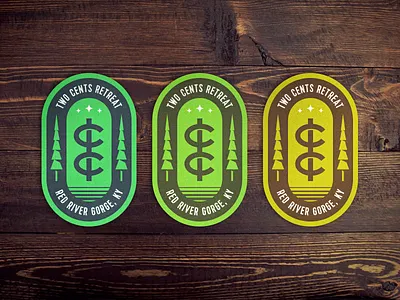 Two Cents Retreat Patches badges cabin kentucky patches pine tree retreat two cents woods