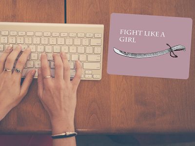 Mousepad - Fight like a girl girl mousepad