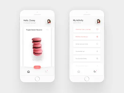 Spoil app app cards coral icons minimal mobile simple spoil ui