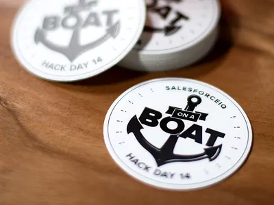 Hackday 14 sticker anchor badge emblem hackday illustration im on a boat salesforceiq sticker