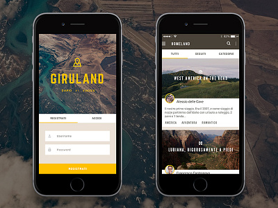 Giruland explorations animated app gif ios material mockup travel ui