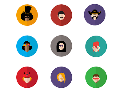 ROCK ICONS angus bono bowie curt david freddie jimmy lemmy ozzy slash