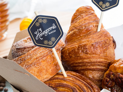 Pastry Tags bakery bakery logo branding comb food photography gold honey identity mark pastry