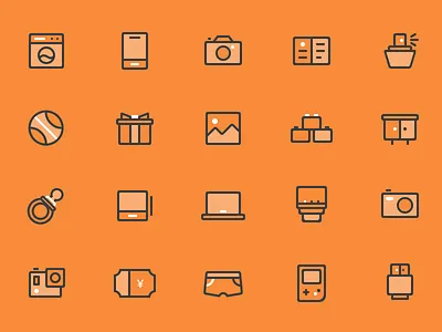 Icon Set app book camera gameboy icon laptop lens mobile phone products ui