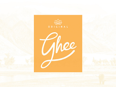 Original Ghee branding food label lettering logo lotus organic packaging product