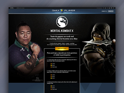 Mortal Kombat X contest for Playstation character event form kombat mortal page playstation questions ui ux