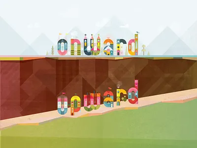 Onward, Upward color houses illustration onward poster upward