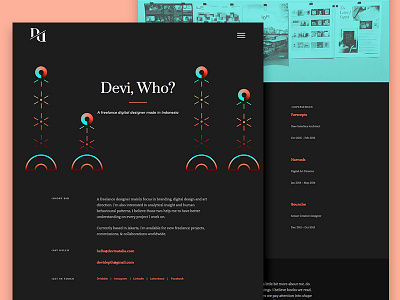 About Page about dark designer pattern personal portfolio profile ui ux web