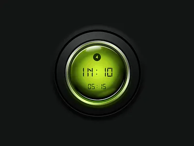 Button button circle glass matt metal