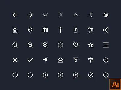 Basic Icon Set ai app flat free freebie icon icons iconset mobile ui ux