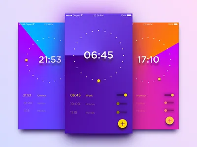 Daily UI #13_Alarm Clock alarm clock date days flat flip hands ios minute time timer work