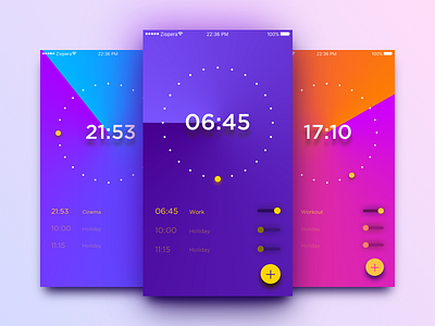 Daily UI #13_Alarm Clock alarm clock date days flat flip hands ios minute time timer work