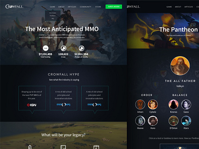 Crowfall Website crowfall gaming mmo mock mock up video game website