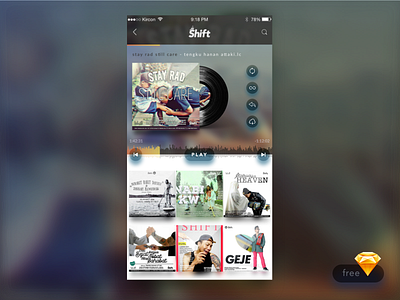 Shift (Pemuda Hijrah) Audio Playlist audio bandung free sketch freebie freeweeklyui mobile app pemuda hijrah playlist shift sketch ui ux