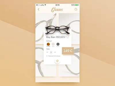 Glazzes Store Price Screen brown colour glazzes ios price store ui ux white