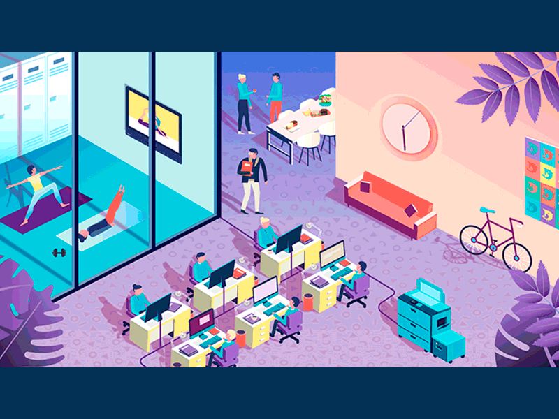 The office company computer fast job office productive time watch wellness work workplace