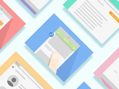 UX best practices card colorful device flat gradient illustration mobile pattern user ux web widget