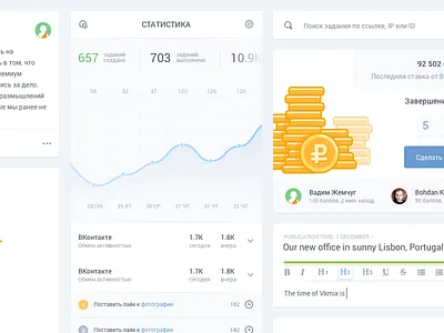 Ui Kit Blocks for Vkmix adminpanel blocks redesign statistic ui ui kit ux vkmix