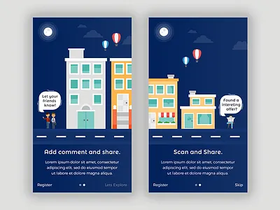 Flippar Walkthrough Experience android app illustration ios mobile onboarding ui ux walkthrough