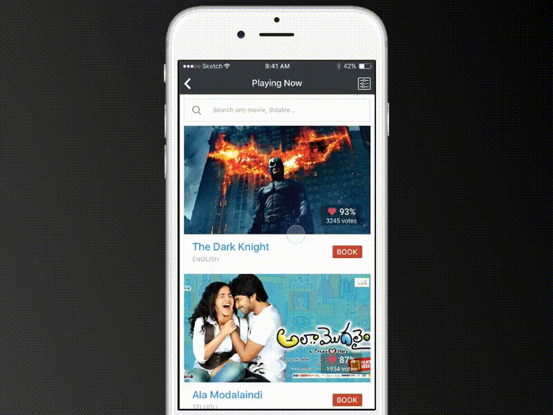 3D Touch 3d touch booking gif interaction ios movies peek pop principle principleformac selection tickets