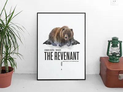 The Revenant Poster Re-design bear double exposure feather film geometric movie poster nature outdoors poster snow