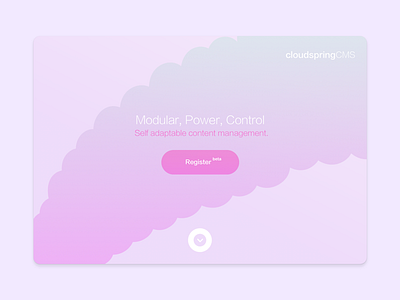 CMS Website Landing Page beta cloud cms design flat home landing register site spring website