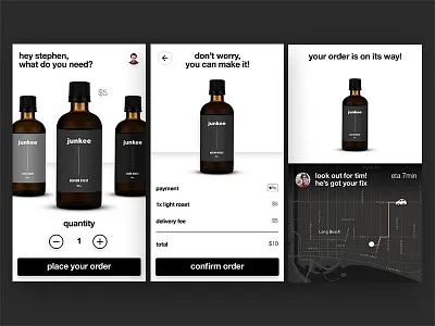 junkee · coffee on demand checkout coffee delivery junkee mobile order