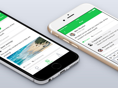 Livefeed android app feed green iadvize interface ios livefeed mobile post ui ux