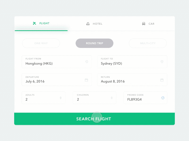 BookMe animation booking flight interaction ui ux