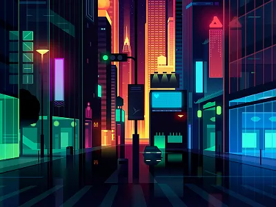 Affinity designer alley trystram affinity designer futur light neon night retro nyc street tokyo trystram