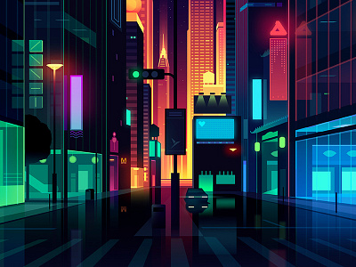 Affinity designer alley trystram affinity designer futur light neon night retro nyc street tokyo trystram