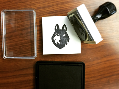 Ludlow Stamped animal brand logo ludlow negative space stamp wolf