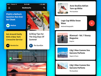 Small cards bookmarks ios iphone mobile photoshop psd sketch template ui kit