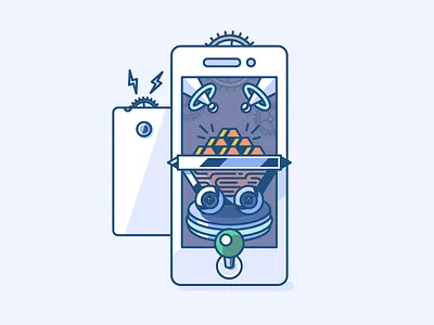 Instant Payment bank bar chariot gold instant mobile money payment phone teleport wagon zap