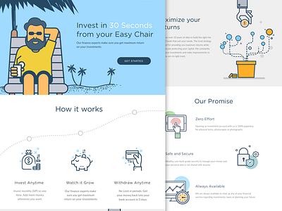 Investments - Landing page decisions experience finance insights landing page savings smart taxes ux wealth web