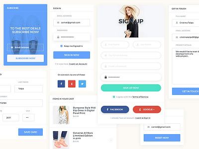 Web forms ecommerce forms photoshop psd shop template ui kit web design website