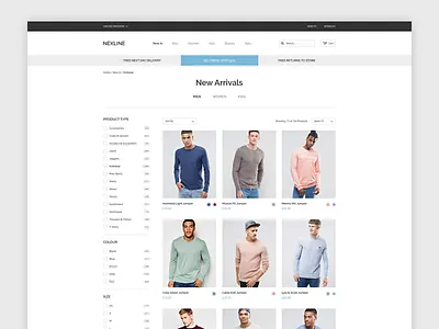 New Arrivals clean ecommerce ui website