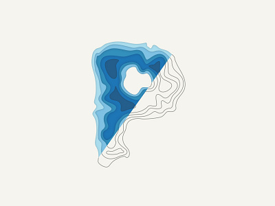 Topographic P logo p topographic