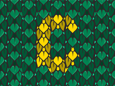 Letter C alphabet colour green icon leaf leaves letter c lettering typography yellow