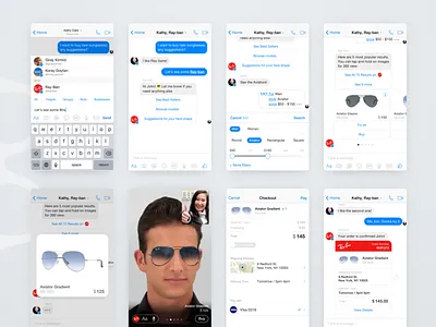Messenger Bots & Augmented Video Call Concept 2 ai augmented reality bot chat chatbot conversational commerce e commerce interaction messenger shopping ux video