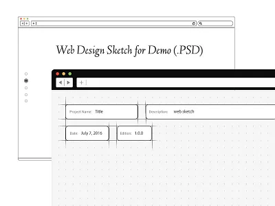 Free Mockup Of Web Design Sketch For Demo (PSD) demo design draft freebie mockup psd sketch template web webdesign wireframe
