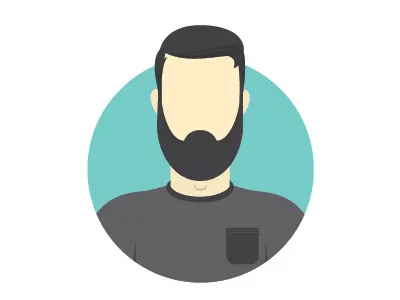 Self Illustration beard person pocket t shirt