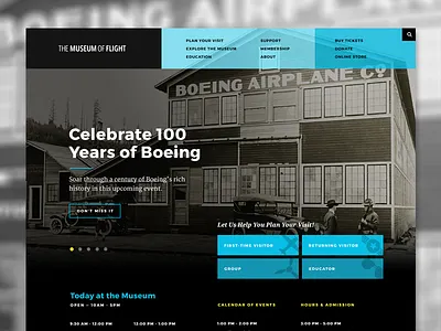 Museum Concept air aviation history home museum scrolling slider space ux web web design website