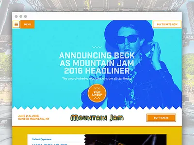 Mountain Jam - Site Design country country music design folk music homepage interactive jam mountain jam music web web design website