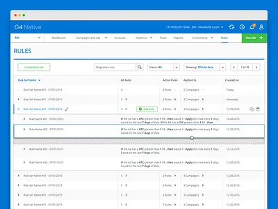 Gravity4 - Rules Module components facebook flat interface module ui ux