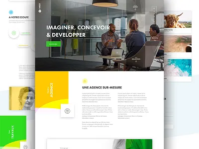 Home Page agency app color landing me one page ui ux