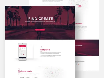 Findx Landing page basketball brand find football landing page sport tournaments ui design volleyball web design