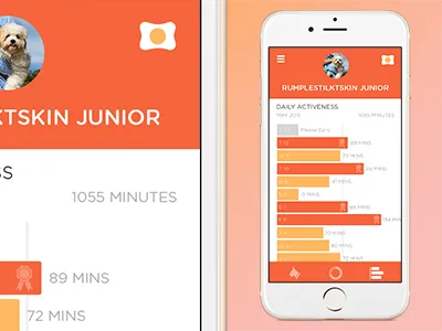 Pitpat App - Calendar activeness app calendar dog goal ios ios app monitor orange