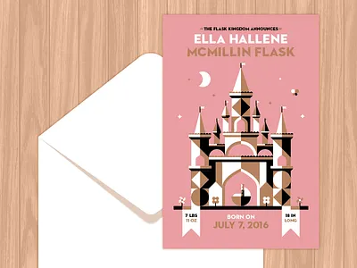 Castle Birth Announcement badassladyknights castle color dangerdom dominic flask flat geometry illustration kingdom medieval shapes vector