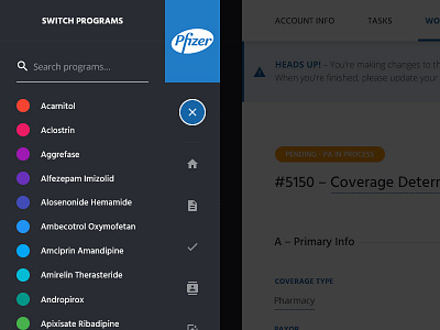 Off Canvas Menu Panel annotations application comp dashboard desktop menu panels web app
